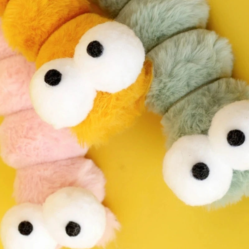 Catnip Caterpillar Plush Cushion Cat Chew Toy – Companionship & Teaser Stick for Kittens