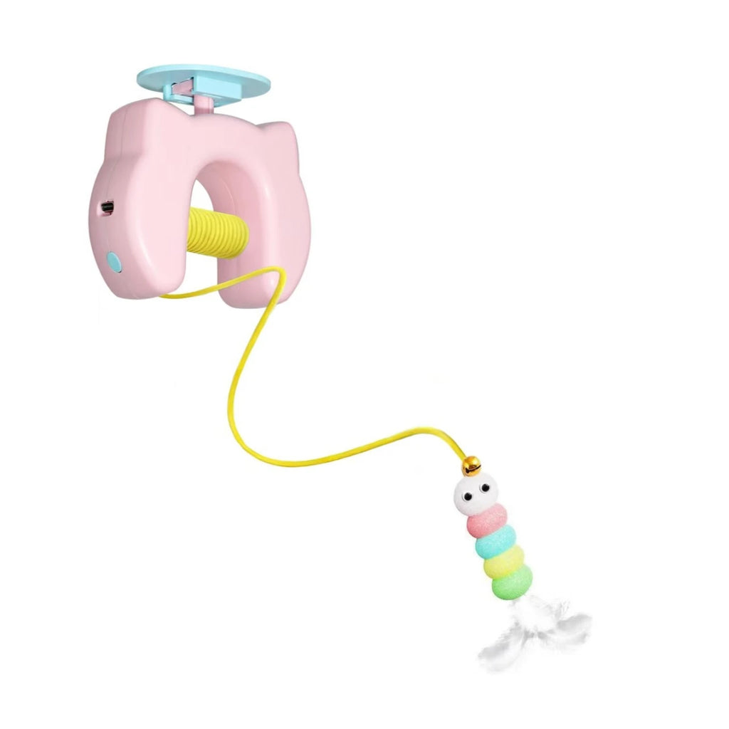 Electric Door Hanging Cat Toy – Auto Swing Feather with 2 Ropes for Self-Play & Cat Teasing