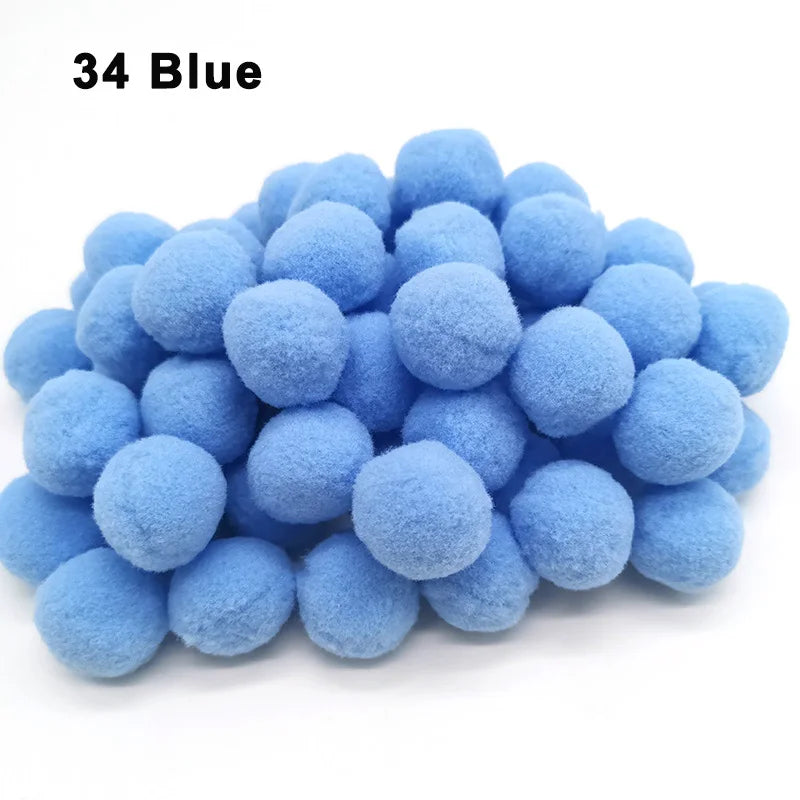 30-300Pcs Pom Poms Fluffy Soft Pompom Ball 8/10/15/20/25/30mm Handmade Sewing Craft DIY Kids Toy Christmas Weddinrg Decoration