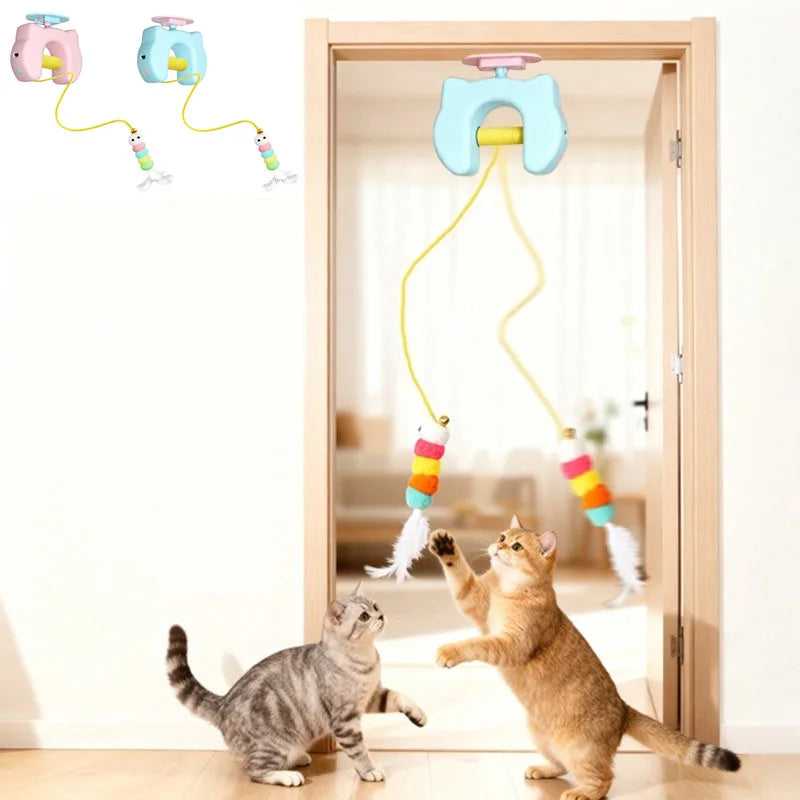 Smart Electric Yoyo Cat Toy – Auto Swing Feather & Caterpillar for Self-Play Kittens