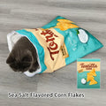Collapsible Cat Tunnel Toy – Fun Food-Themed Crinkle Tunnel with Hanging Toys for Indoor Cats