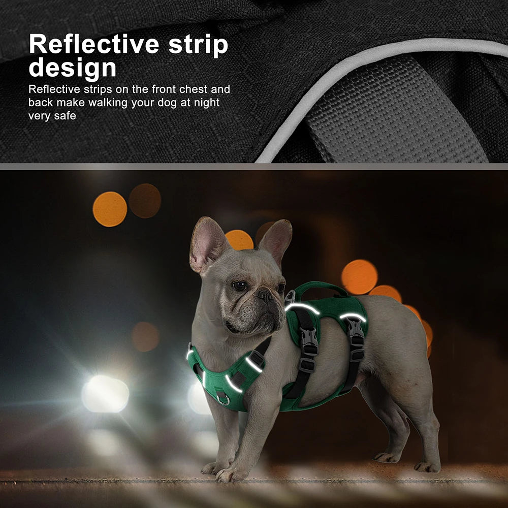 Escape-Proof Reflective Dog Harness with Handle – Durable Nylon Vest for for Small to Large Dogs