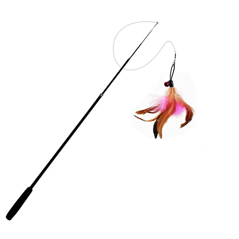 1.8m Telescopic Cat Fishing Rod – Extra Long Feather Wand for Scratch-Free Interactive Play