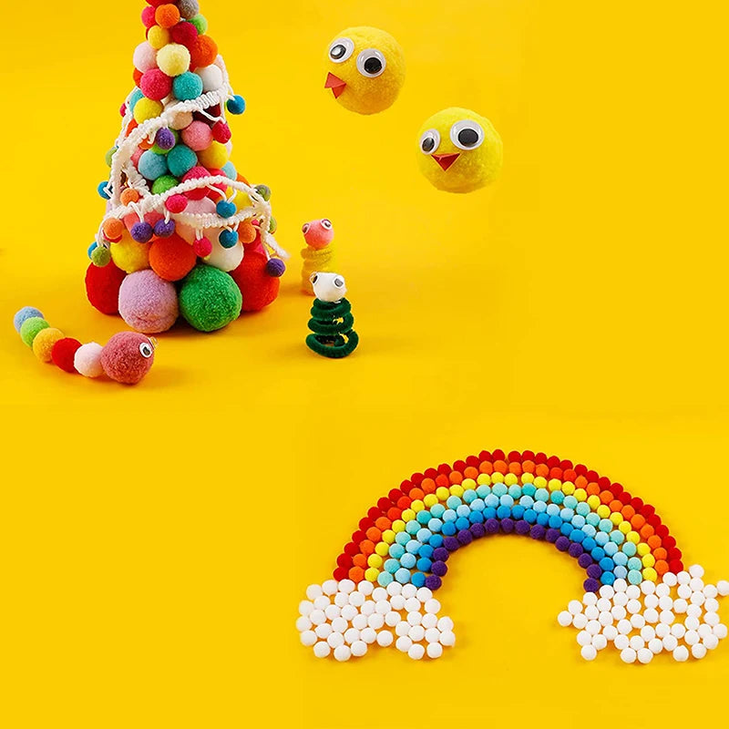 30-300Pcs Pom Poms Fluffy Soft Pompom Ball 8/10/15/20/25/30mm Handmade Sewing Craft DIY Kids Toy Christmas Weddinrg Decoration