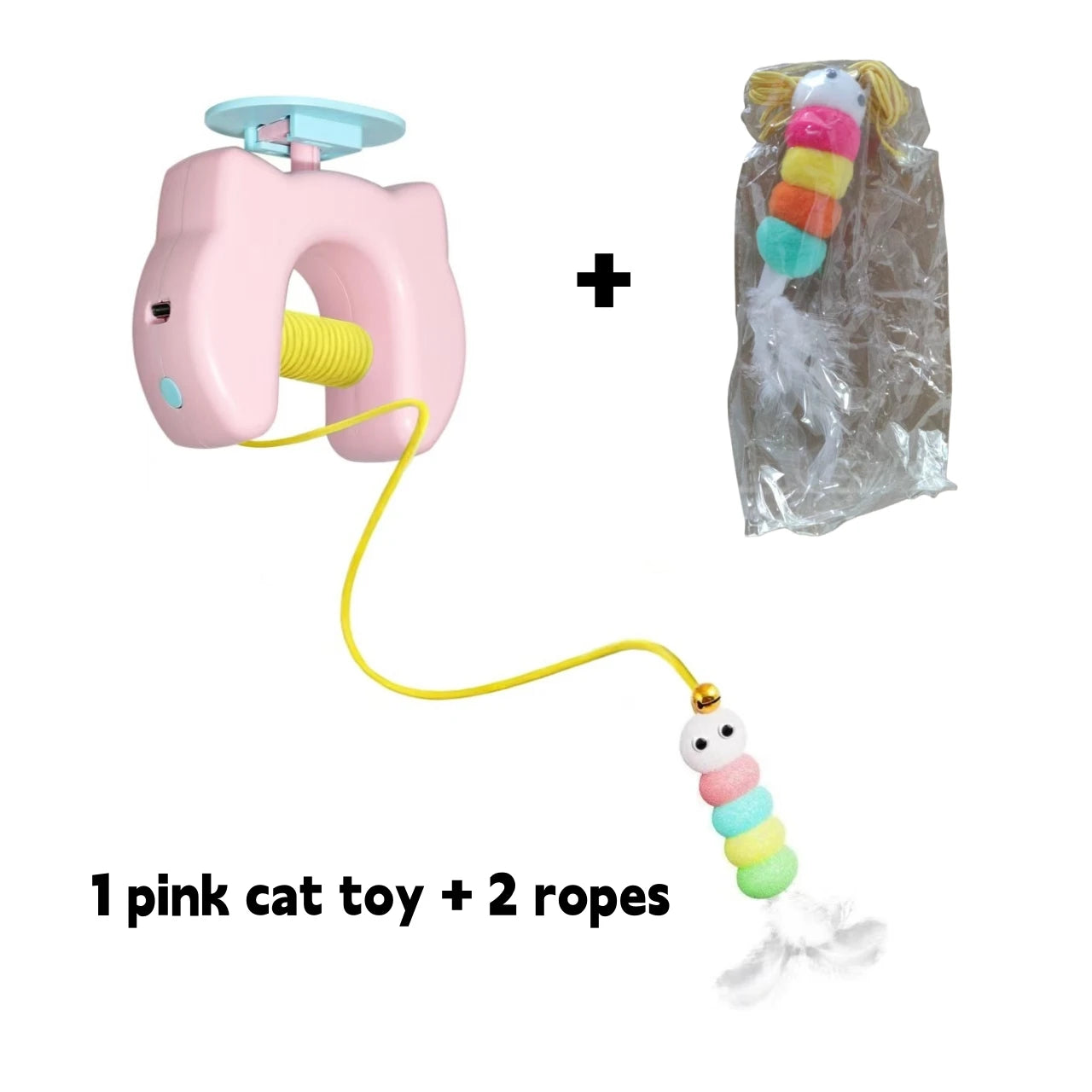 Electric Door Hanging Cat Toy – Auto Swing Feather with 2 Ropes for Self-Play & Cat Teasing