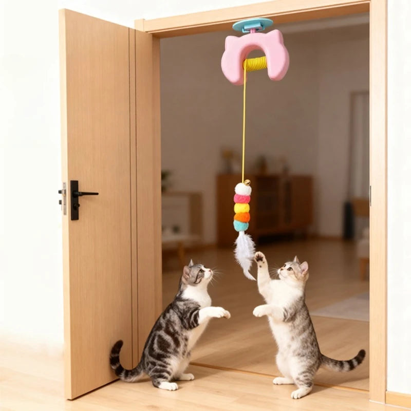 Smart Electric Yoyo Cat Toy – Auto Swing Feather & Caterpillar for Self-Play Kittens