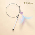 Feather Fish & Bell Teaser Wand – Interactive Stick Toy for Kittens & Cats