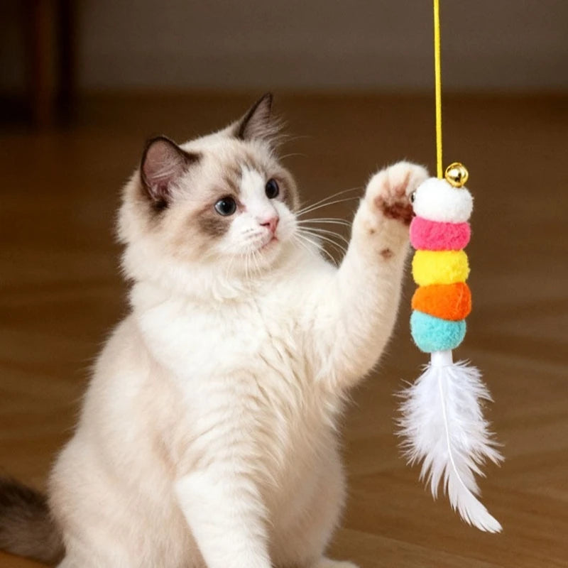 Smart Electric Yoyo Cat Toy – Auto Swing Feather & Caterpillar for Self-Play Kittens