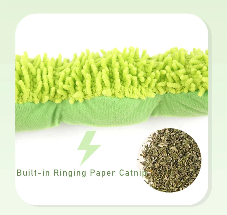Caterpillar Catnip & Silvervine Cat Chew Toy – Molar Teaser for Kitten Dental Health