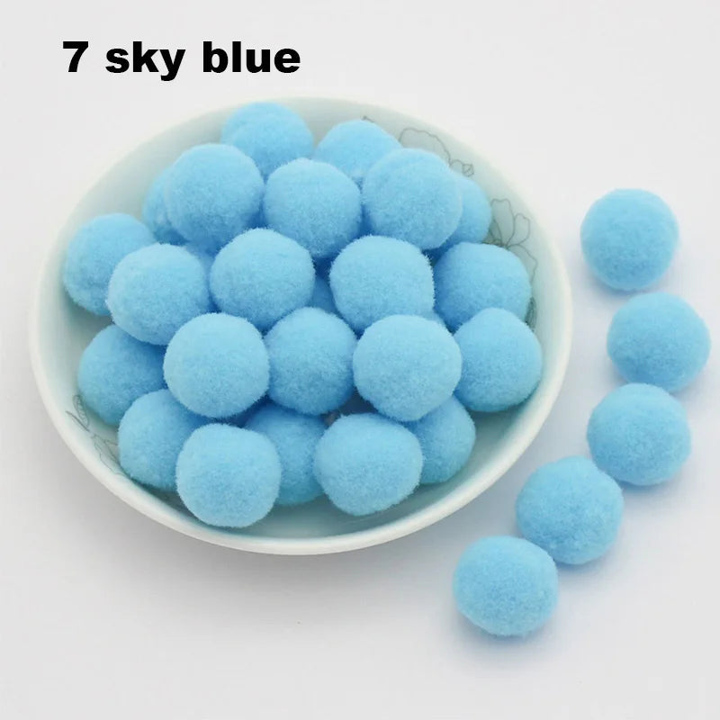 30-300Pcs Pom Poms Fluffy Soft Pompom Ball 8/10/15/20/25/30mm Handmade Sewing Craft DIY Kids Toy Christmas Weddinrg Decoration