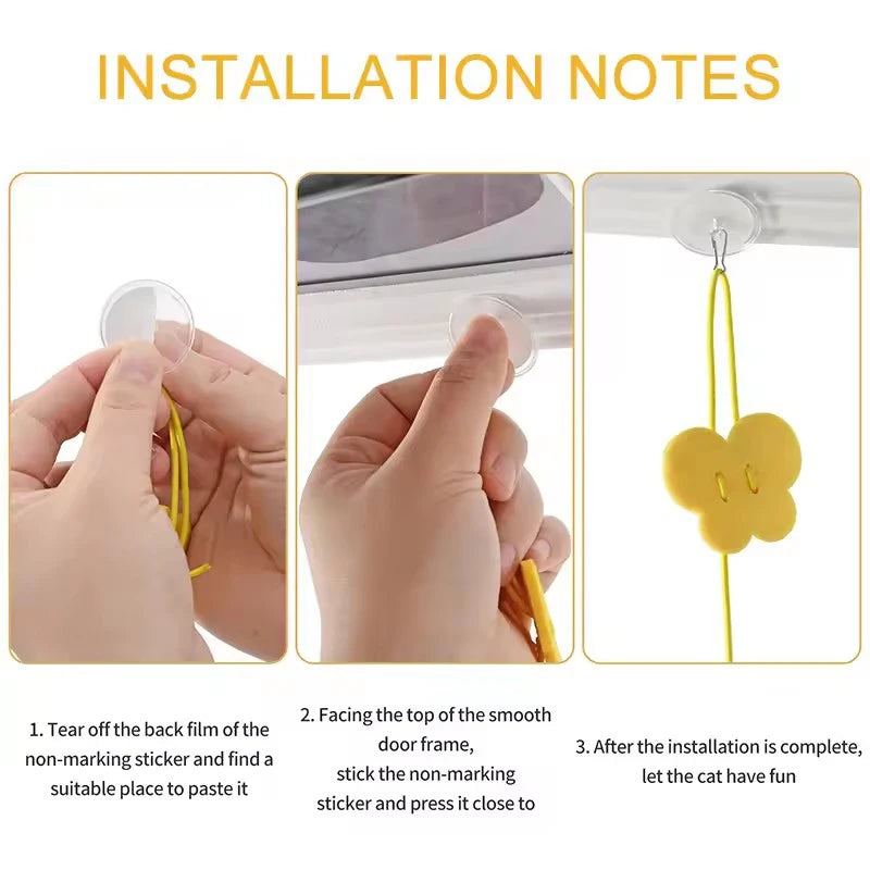 Door Hanging Cat Teaser Toy – Self-Play Feather & Bell Swing for Indoor Cats
