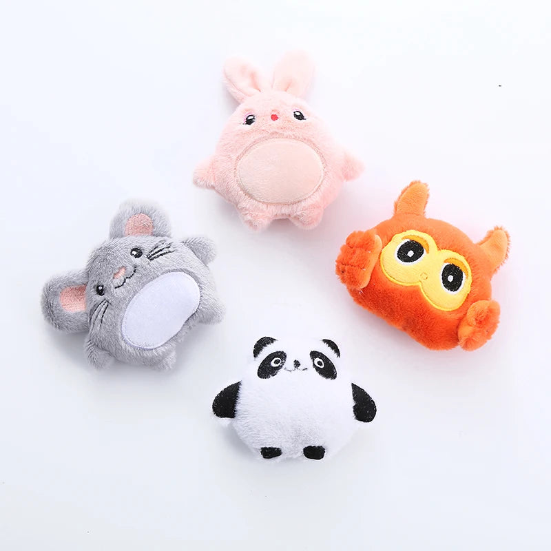 Catnip Cartoon Animal Plush Crinkle Cat Toy – Cute Cloth Toy with Sound Paper for Kittens