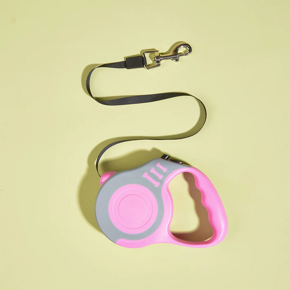 Retractable Dog Leash – Strong Nylon, 3m & 5m, for Small to Large Dogs & Cats