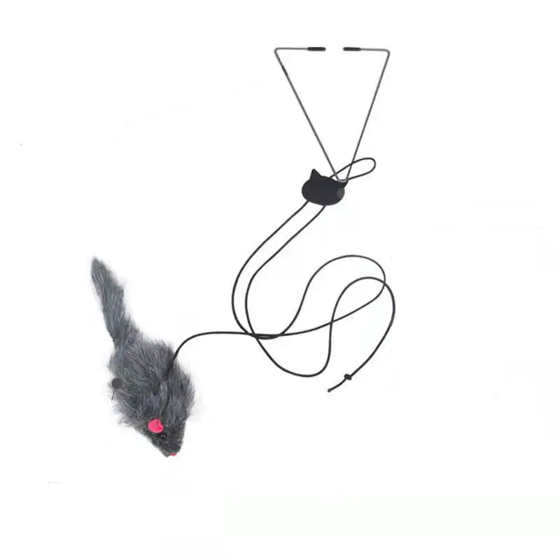 Door Hanging Plush Cat Toy – Stress Relief Kitten Teaser for Living Room Play