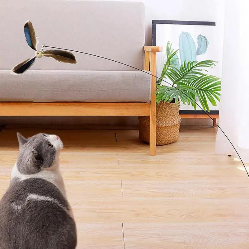Cat Feather Toy Refill Set of 6 – Wear-Resistant Replacement Feathers for Interactive Cat Wands