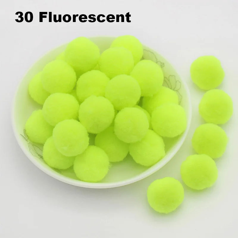 30-300Pcs Pom Poms Fluffy Soft Pompom Ball 8/10/15/20/25/30mm Handmade Sewing Craft DIY Kids Toy Christmas Weddinrg Decoration