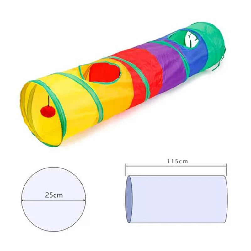 Collapsible Cat Tunnel Tube – Indoor & Outdoor Puzzle Exercise Toy for Cats & Kittens