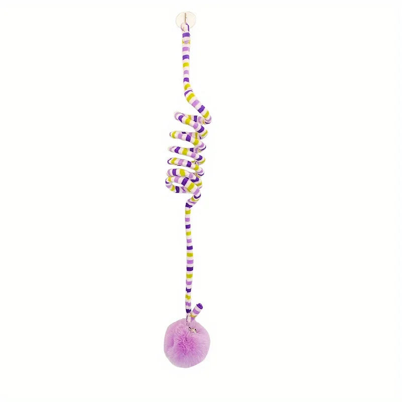 Cat Window Suction Cup Hanging Toy – Interactive Self-Play Teaser with Bell