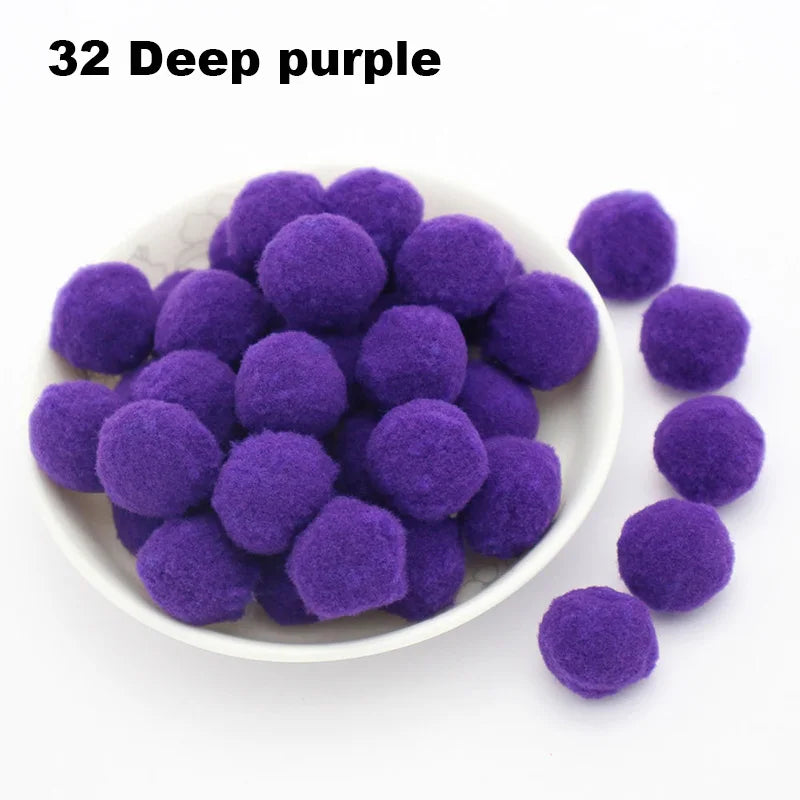 30-300Pcs Pom Poms Fluffy Soft Pompom Ball 8/10/15/20/25/30mm Handmade Sewing Craft DIY Kids Toy Christmas Weddinrg Decoration