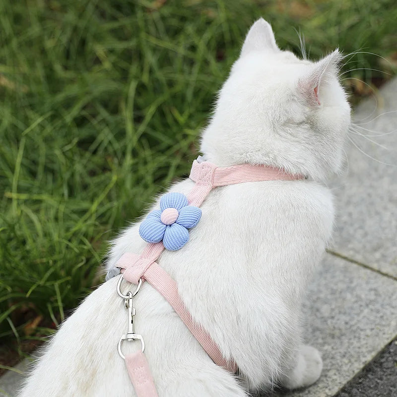 Adjustable Escape-Proof Cat Harness & Leash Set – Breathable, Lightweight & No-Pull Design for Safe Outdoor Walks (S-M, Fits 1.5-7.5kg)