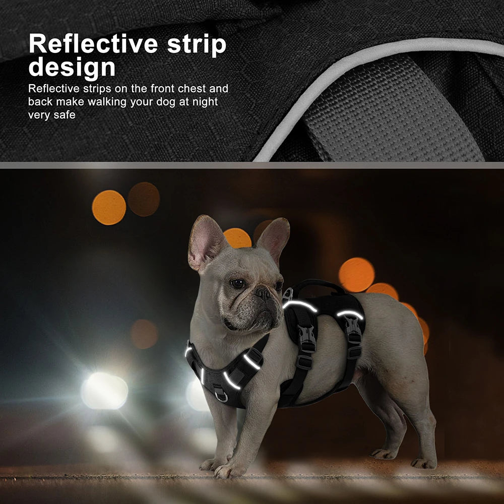 Escape-Proof Reflective Dog Harness with Handle – Durable Nylon Vest for for Small to Large Dogs