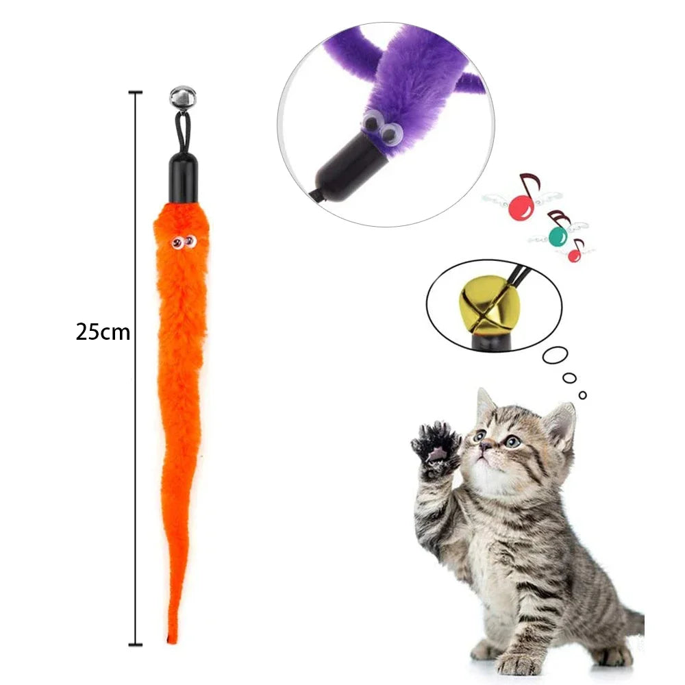 Cat Wand Refills – Replacement Worm Attachments for Interactive Cat Teaser Wands (5–50 pcs)