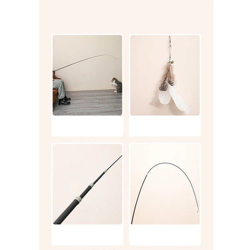 1.8m Telescopic Cat Fishing Rod – Extra Long Feather Wand for Scratch-Free Interactive Play