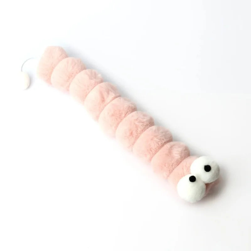 Catnip Caterpillar Plush Cushion Cat Chew Toy – Companionship & Teaser Stick for Kittens