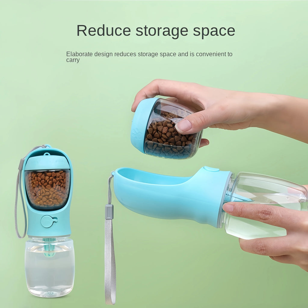 Portable Pet Water Bottle & Food Container – 2-in-1 Travel Feeder Bowl for Dogs & Cats