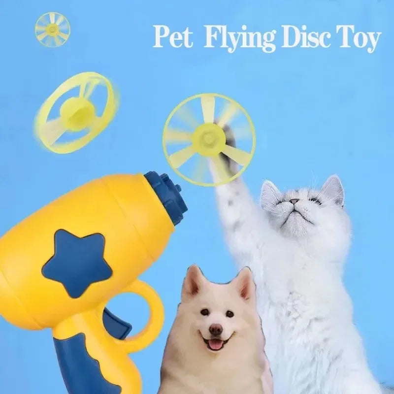 Mini Flying Disc Launcher Cat Toy – Interactive Shooting Gun for Kitten Chase & Fetch Games