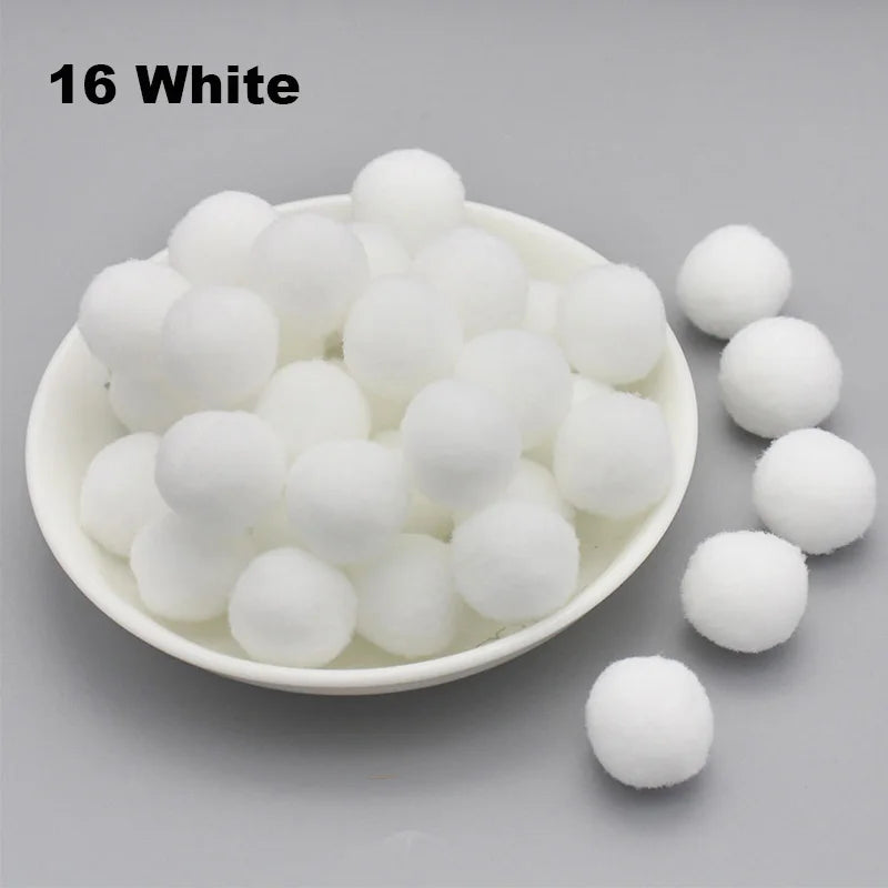 30-300Pcs Pom Poms Fluffy Soft Pompom Ball 8/10/15/20/25/30mm Handmade Sewing Craft DIY Kids Toy Christmas Weddinrg Decoration