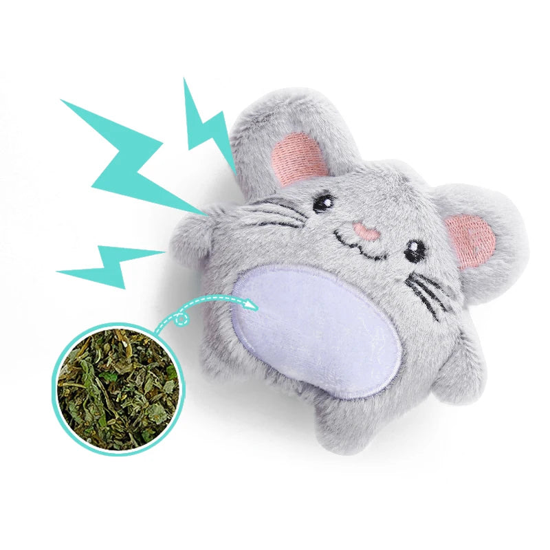 Catnip Cartoon Animal Plush Crinkle Cat Toy – Cute Cloth Toy with Sound Paper for Kittens