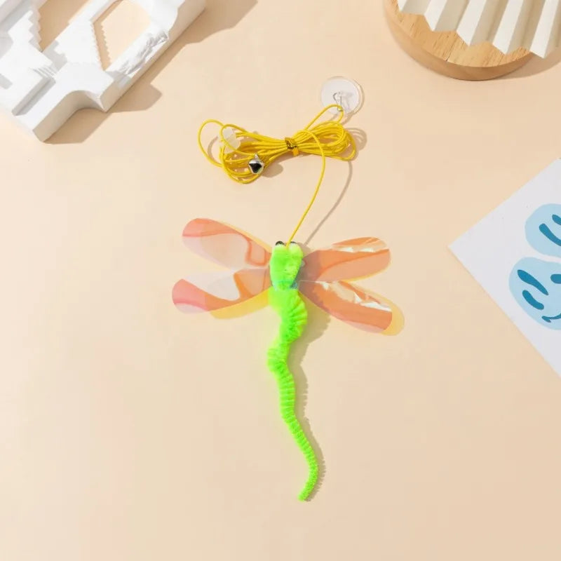 Interactive Cat Hanging Toy Set – Colorful Bird & Fish Feather Teaser for Indoor Cats