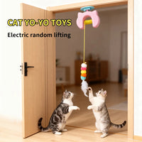 Electric Door Hanging Cat Toy – Auto Swing Feather with 2 Ropes for Self-Play & Cat Teasing