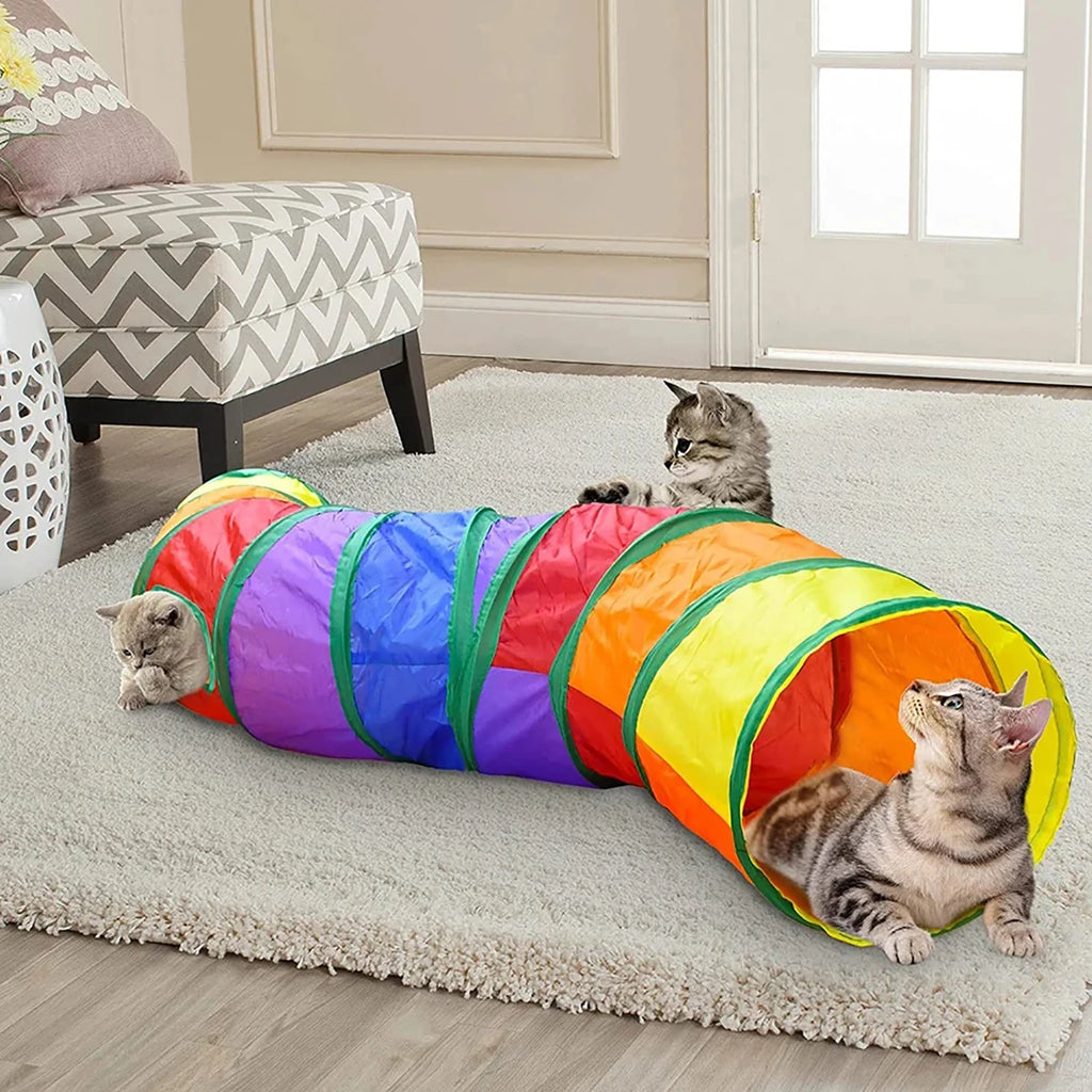 Foldable Cat Tunnel Tube Toy – Collapsible Play Tunnel for Indoor & Outdoor Cats