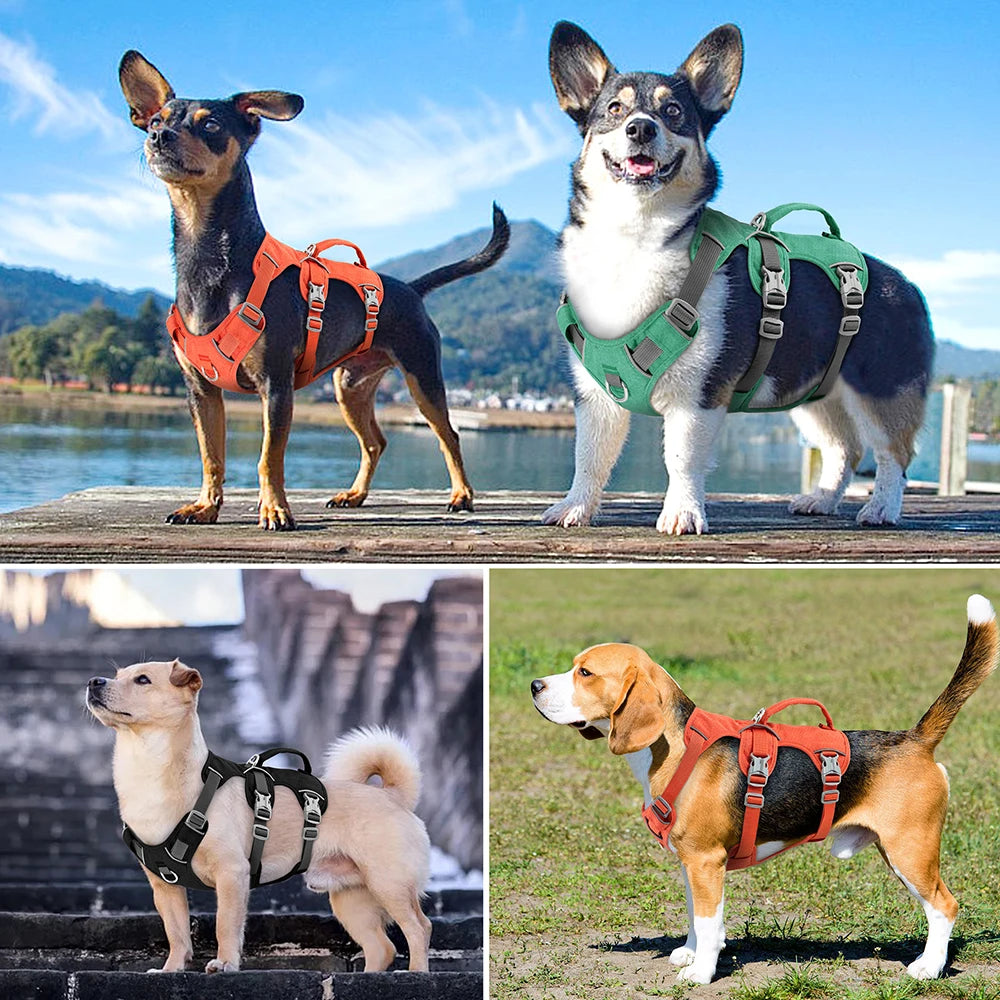 Escape-Proof Reflective Dog Harness with Handle – Durable Nylon Vest for for Small to Large Dogs