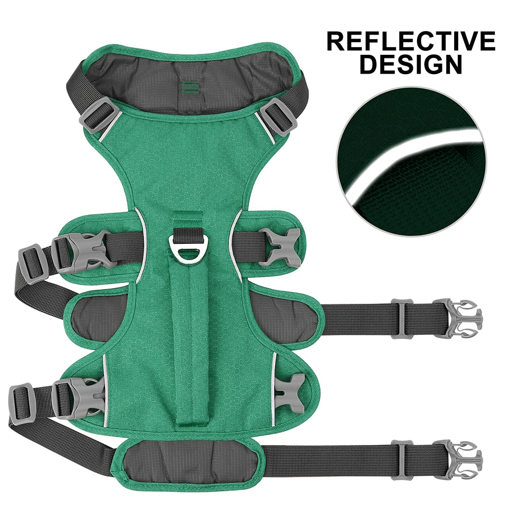 Escape-Proof Reflective Dog Harness with Handle – Durable Nylon Vest for for Small to Large Dogs