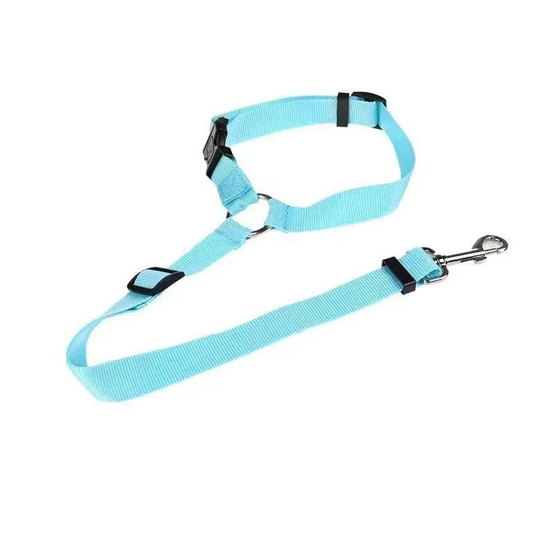 2-in-1 Pet Car Seat Belt & Dog Harness – Adjustable Nylon Safety Leash for Dogs