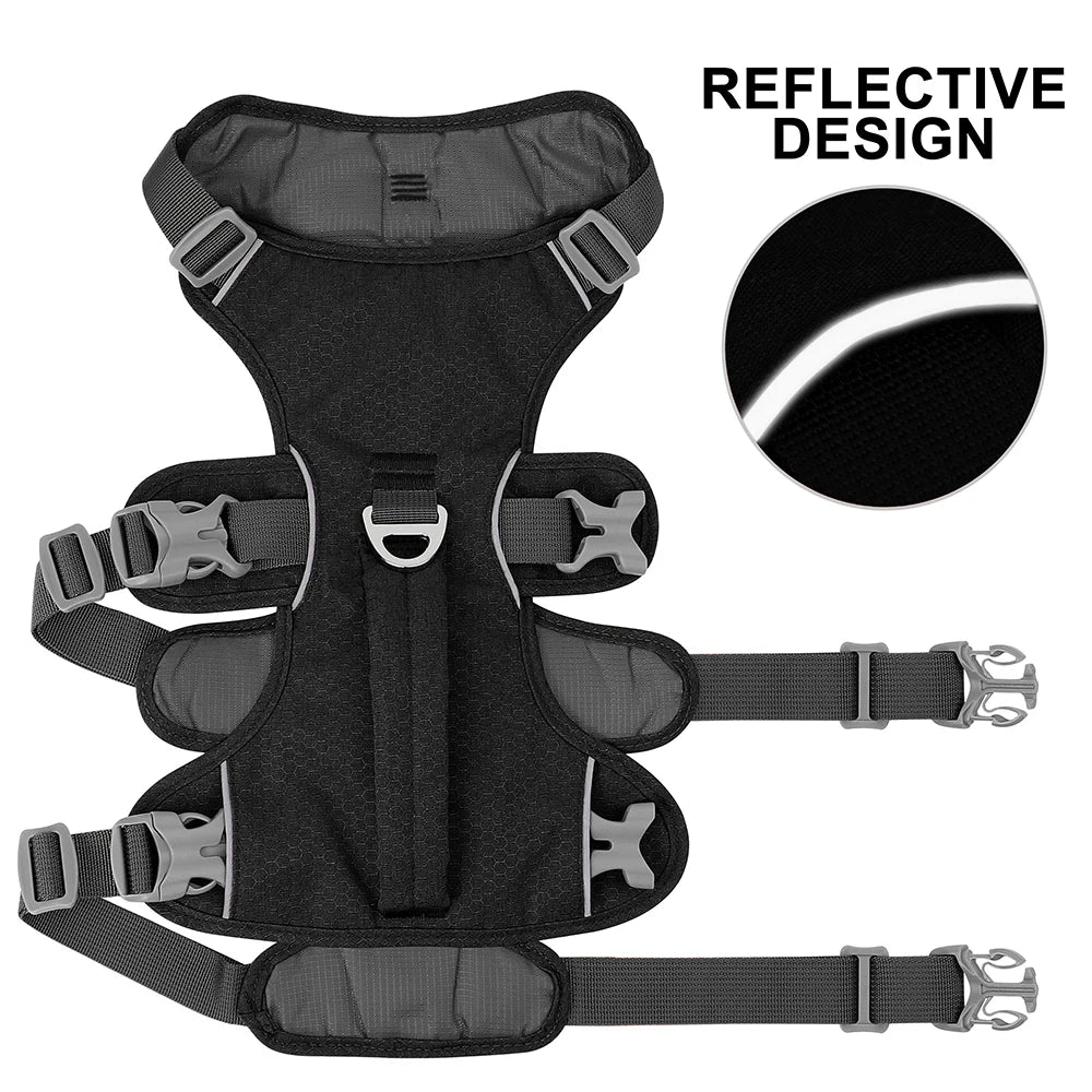 Escape-Proof Reflective Dog Harness with Handle – Durable Nylon Vest for for Small to Large Dogs