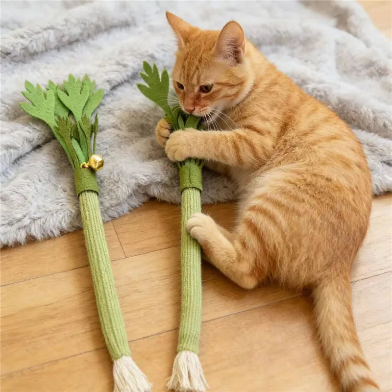 Catnip Molar Stick Cat Chew Toy – Teeth Cleaning & Self-Play Squeaky Toy for Indoor Cats