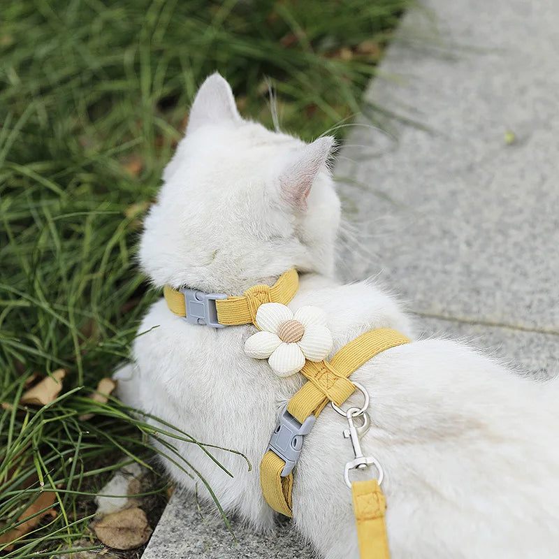 Adjustable Escape-Proof Cat Harness & Leash Set – Breathable, Lightweight & No-Pull Design for Safe Outdoor Walks (S-M, Fits 1.5-7.5kg)