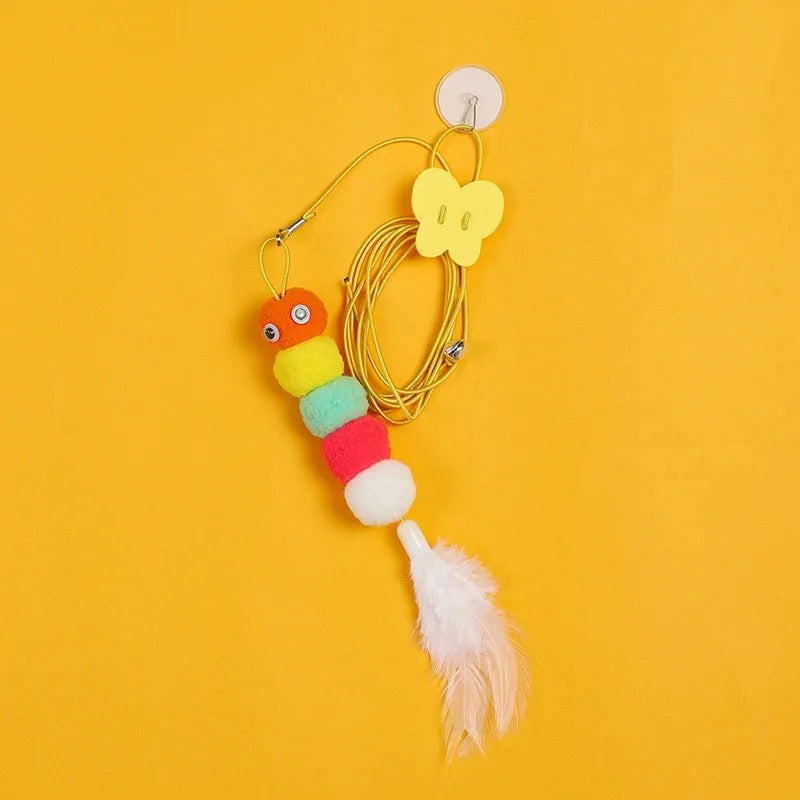 Door Hanging Cat Teaser Toy – Self-Play Feather & Bell Swing for Indoor Cats