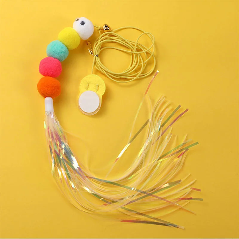 Electric Door Hanging Cat Toy – Auto Swing Feather with 2 Ropes for Self-Play & Cat Teasing