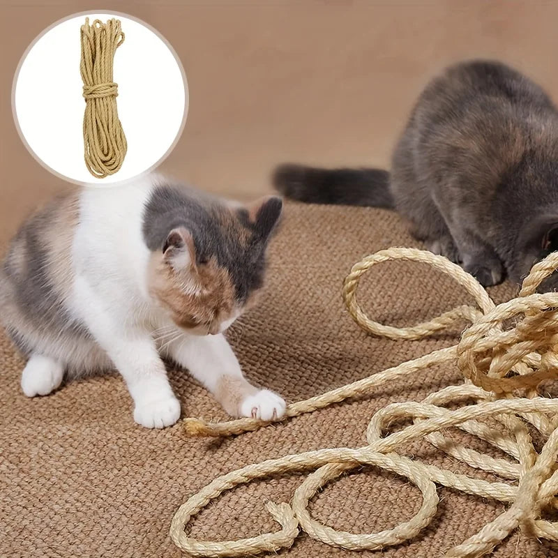Natural Sisal Rope for Cat Scratcher & DIY Scratching Post – Furniture Protector (10m, 20m, 50m)