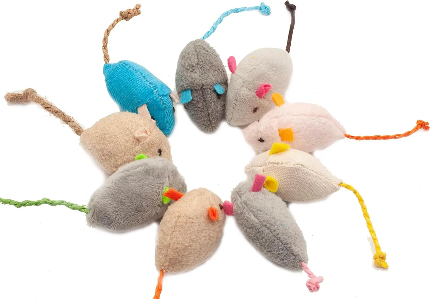 Catnip Faux Fur Rattle Mouse Cat Toy – Plush Mice for Indoor Cats (3–200 pcs)
