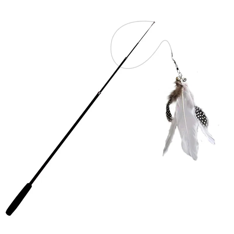 1.8m Telescopic Cat Fishing Rod – Extra Long Feather Wand for Scratch-Free Interactive Play