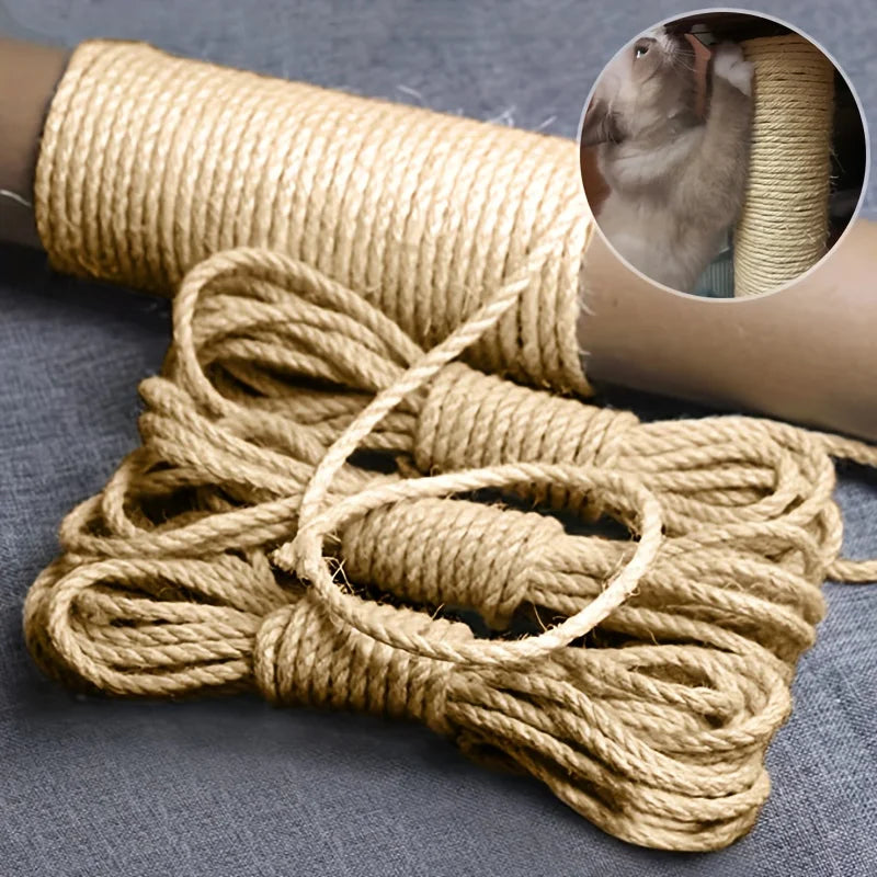 Natural Sisal Rope for Cat Scratcher & DIY Scratching Post – Furniture Protector (10m, 20m, 50m)