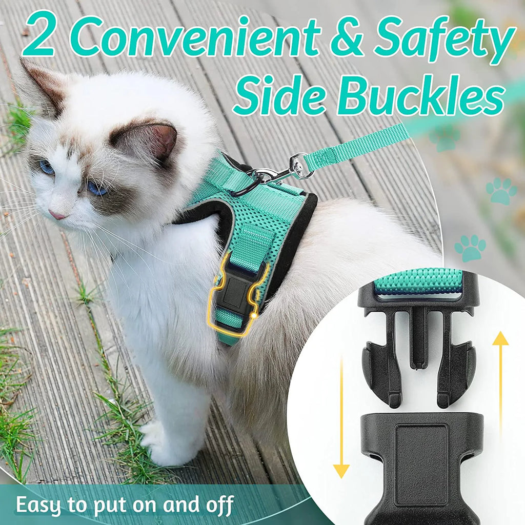 Escape-Proof Cat Harness & Leash Set for Walking – Soft Adjustable Vest, Lightweight & Breathable, Perfect for Outdoor Adventures