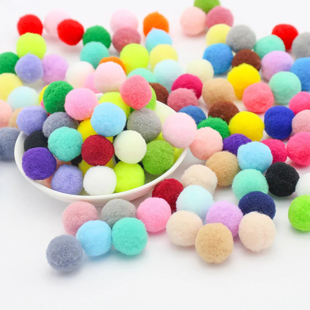30-300Pcs Pom Poms Fluffy Soft Pompom Ball 8/10/15/20/25/30mm Handmade Sewing Craft DIY Kids Toy Christmas Weddinrg Decoration