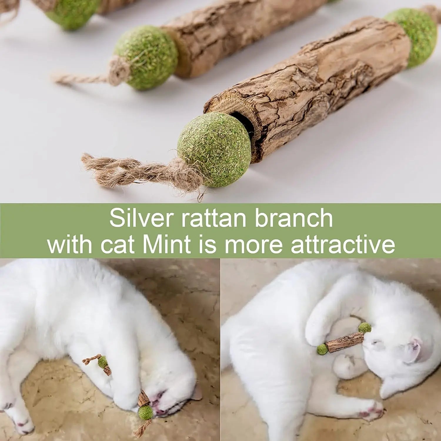 Natural Catnip & Silvervine Molar Sticks for Cats